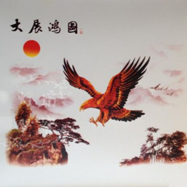 5Cgo 21152952114 燈罩材料pvc膠片鳥籠內襯宮廷中式燈茶樓裝修材料大展鴻圖鷹按畫 屏風隔斷裝飾 燈箱燈墻 CHX72000