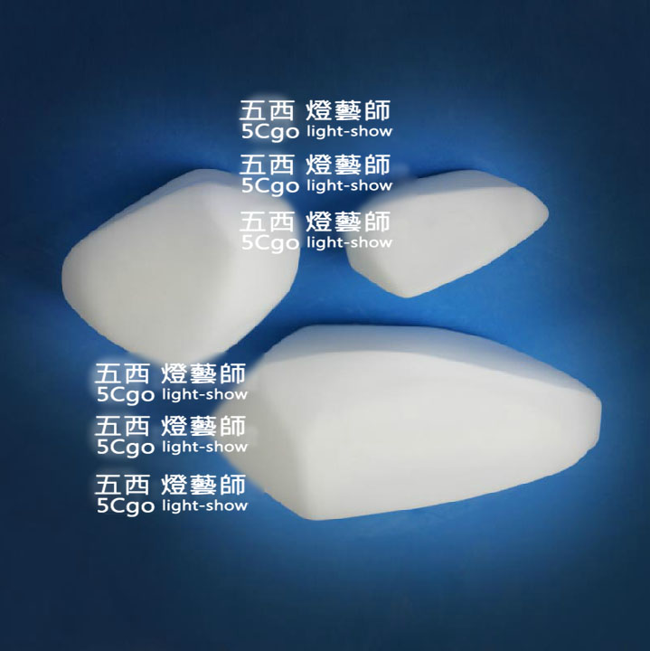 5Cgo 21629940045 歐式客廳美式臥室簡約創意走廊陽臺過道奶白石頭吸頂燈不規則形-小號 LKM35100