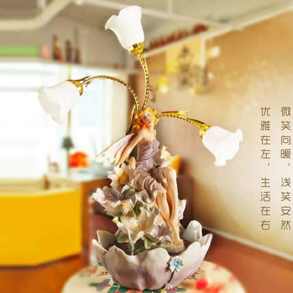 5Cgo 39346207336 流水噴泉加濕器家居飾品擺件臥室台燈創意樹脂工藝品特色結婚禮物禮品 桌面吧檯書房風水擺設 CHX99900