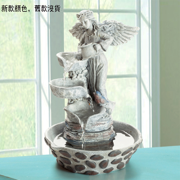5Cgo 25914144154 流水噴泉工藝擺飾擺件樹脂天使流水器 書房桌面玄關茶几客廳創意加濕器 風水擺設 CHX41200