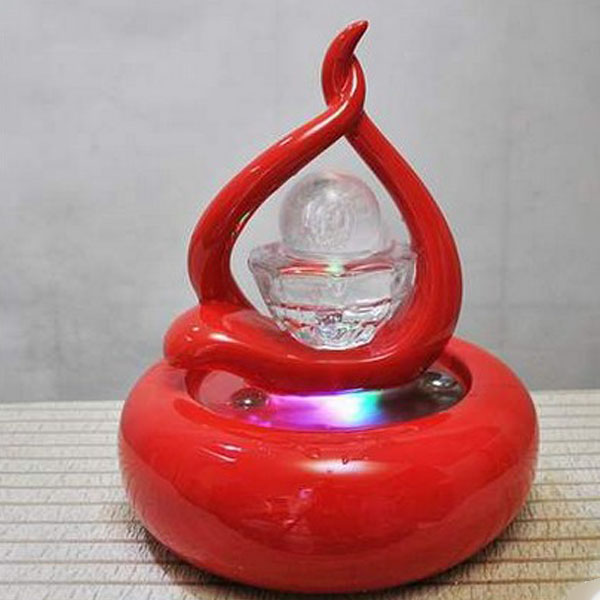 5Cgo 39070873368 陶瓷時尚家居客廳卓面流水噴泉魚缸霧化裝飾品加濕器噴泉酒店招財擺件 臥室書房辦公室桌面風水擺設 永結同心 CHX89100