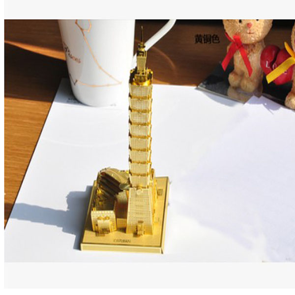 5Cgo 40527433611 金屬微型模型拼圖3D建築模型微型立體雕塑拼圖DIY納米金屬台北101大廈WXP36000