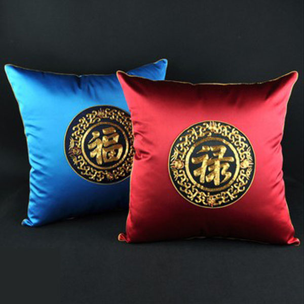 5Cgo 18501857464 新中式富貴奢華手繡盤金福祿大靠墊套抱枕套 多色 方形喜慶現代時尚客廳臥室沙發居家用品靠背墊套 CHX98100