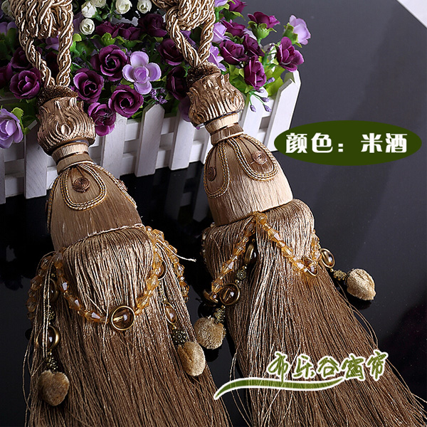 5Cgo 40097575071歐式繡花絨球窗簾掛球綁球綁帶綁繩 吊球流蘇掛件 ZSJ43000