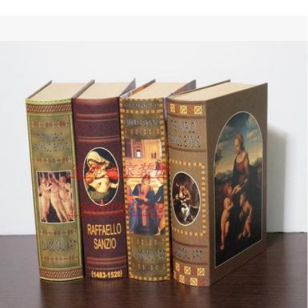 5Cgo 13336971709 歐式仿真紙書 人物裝飾假書 古典家居飾品擺件 攝影道具書模型書 假書（4本大號） WXP98000