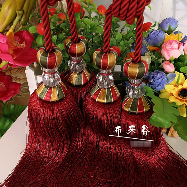5Cgo 38117504895 吉祥如意球窗簾掛球彩球綁球綁帶綁繩 雙吊球吊墜吊球吊穗流蘇 ZSJ81000