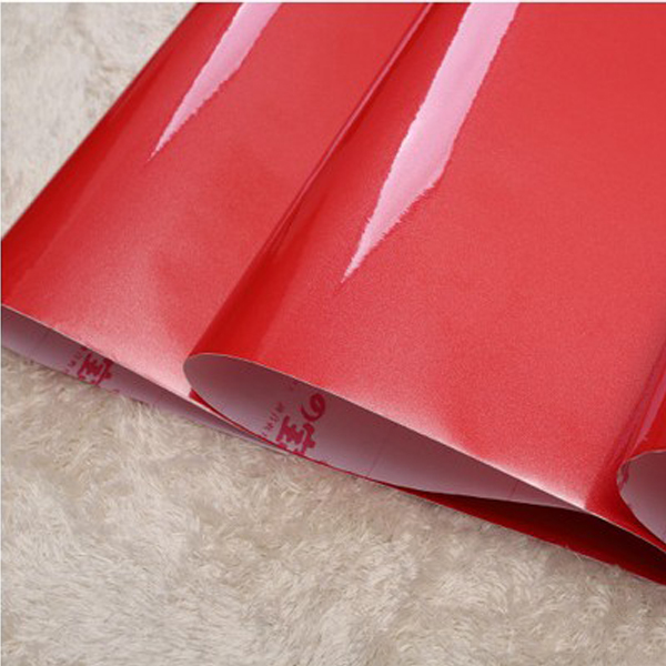 5Cgo 19167205746 PVC防水防油反光烤漆紅色自貼櫥房衣櫃家具翻新貼紙自粘牆紙壁紙墻貼純色易清潔廚衛背景貼家居用品 CHX03000