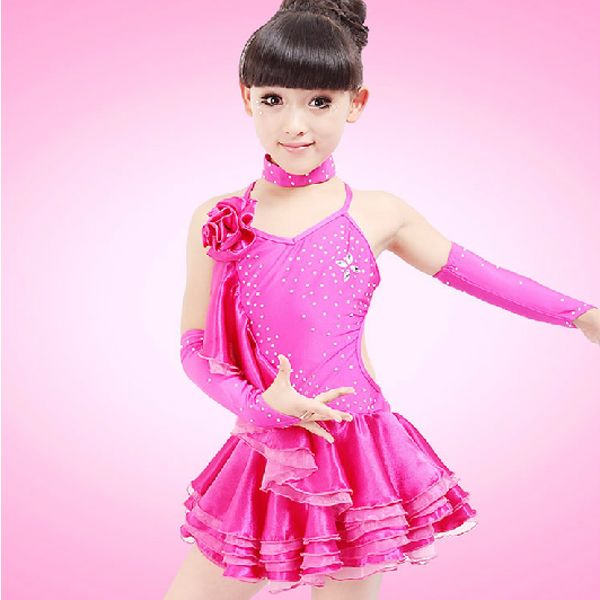 5Cgo 39882910632 小孩拉丁舞裙舞蹈服裝新款亮片拉丁舞練功服演出服裝 兒童舞衣 GSX58000
