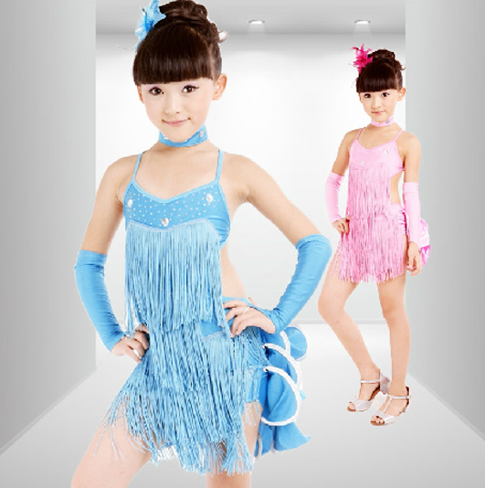 5Cgo 37105193597 小孩拉丁舞裙 少幼兒表演服亮片流蘇 女童練功服舞蹈服裝禮服  兒童舞衣 GSX511000