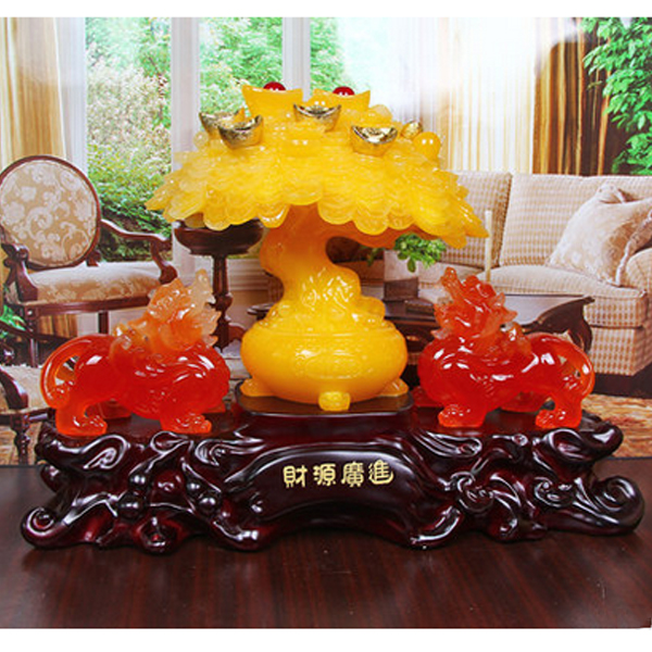 5Cgo 40313225373 搖錢樹招財發財樹白菜貔貅吉祥物擺件 財源廣進風水開業禮品 工藝招財禮品 WXP86200