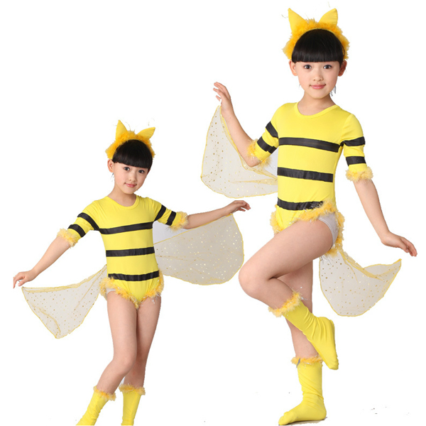 5Cgo 18542350137小孩練功服舞台服裝表演服三件套頭飾連身裙腳套六一節演出服裝  兒童舞衣GSX56000