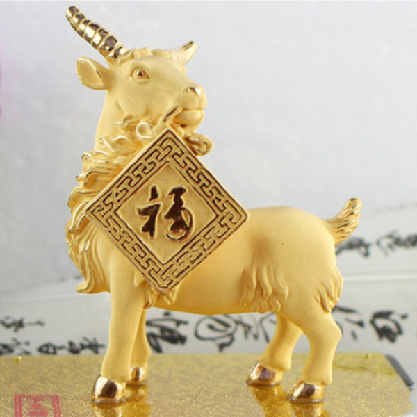 5Cgo 36277166290 24K千足鍍金絨沙金十二生肖羊擺件 家居創意禮品 富貴羊 生日禮物 祝壽禮品 招財禮品  WXP87100