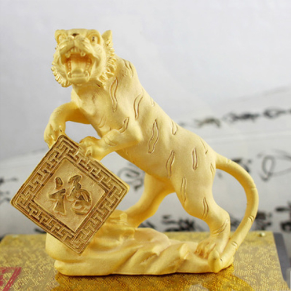 5Cgo 36280475108 24K千足鍍金絨沙金 十二生肖老虎擺件 工藝品助事業  生日禮物 祝壽禮品 招財禮品  WXP87100