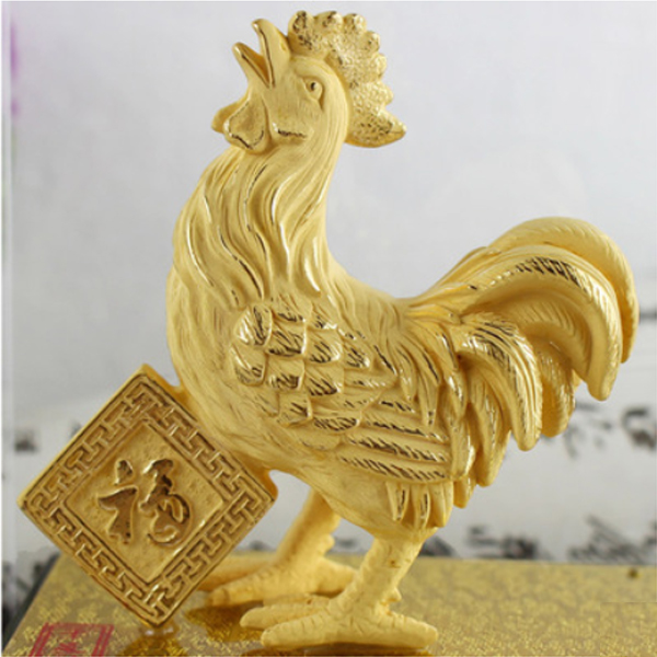 5Cgo 36279605056 24K絨沙金雞擺件工藝品擺設 十二生肖風水擺件 招財禮物 生日禮物 祝壽禮品 招財禮品  WXP87100