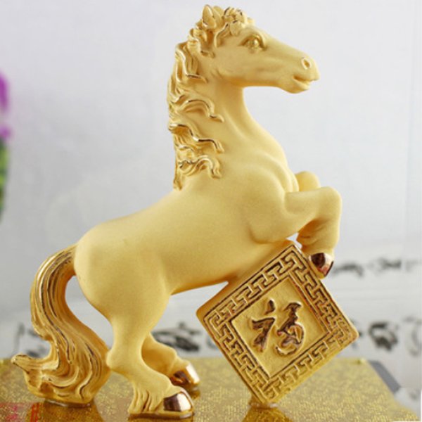 5Cgo 36276734914 24K千足絨沙金十二生肖馬擺件招財風水馬 招財禮物 生日禮物 祝壽禮品 招財禮品 WXP87100