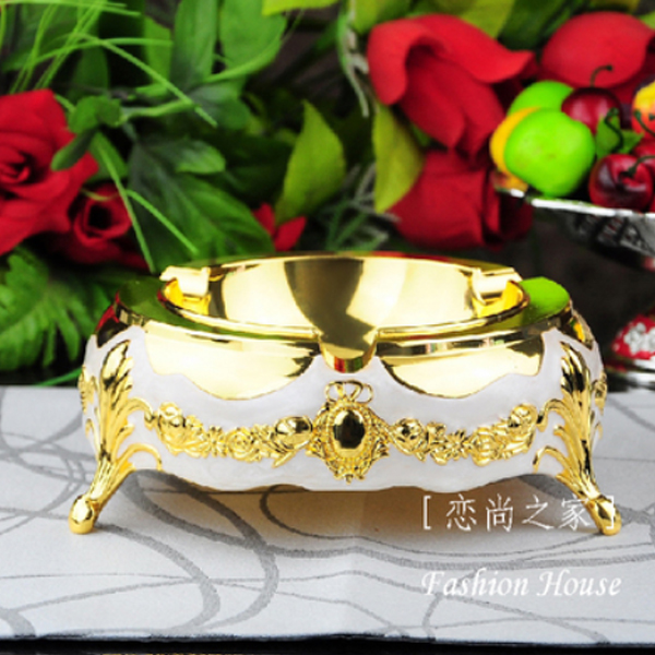 5Cgo 35037028934 歐式奢華裝飾煙灰缸 高檔合金鍍銀煙灰缸 家居擺設品家居擺設禮品創意煙灰缸 WXP56000