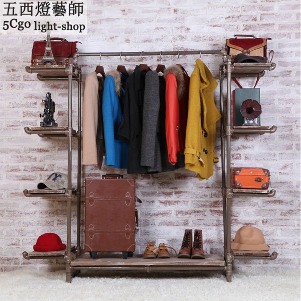 5Cgo 37622819559 服裝店衣架展示架木服裝店貨架服裝店貨架復古落地衣架服裝店道具    LKM65110