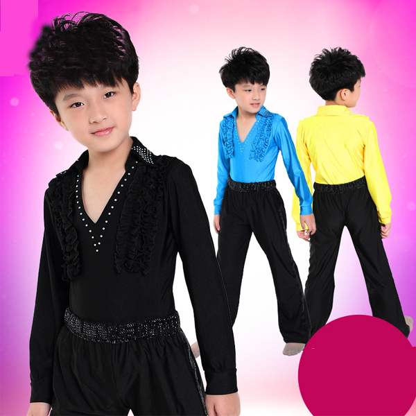 5Cgo  40902912524 兒童拉丁舞服裝男童長袖套裝 兒童拉丁服男秋冬款演出服 兒童舞衣 GSX59000