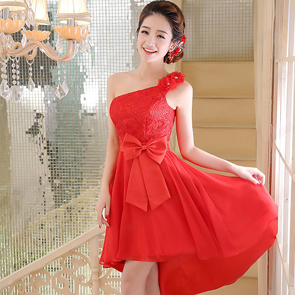 5Cgo  39148245723 新娘結婚禮服韓版女裝晚禮服收腰燕尾雪紡連衣裙宴會晚會伴娘禮服 伴娘服C款GSX81100
