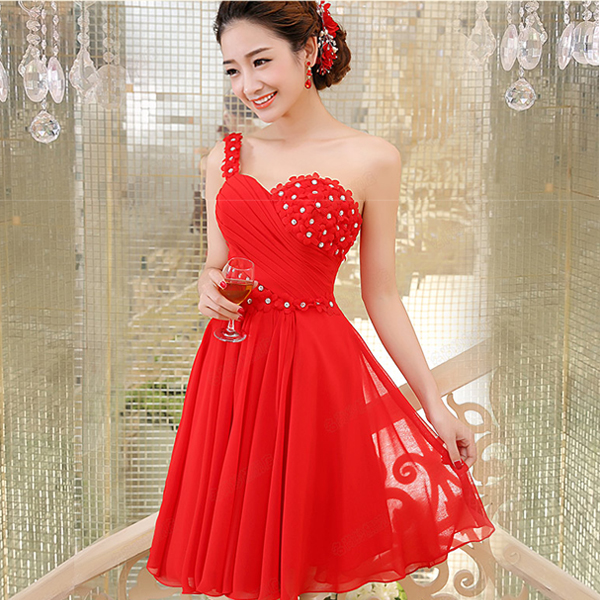5Cgo  39148245723 新娘結婚禮服韓版女裝晚禮服收腰燕尾雪紡連衣裙宴會晚會伴娘禮服 伴娘服F款GSX91100