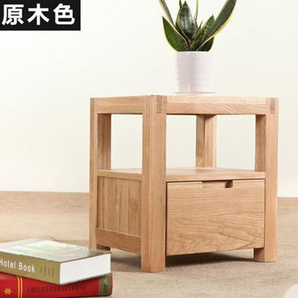5Cgo 13297838136 簡約現代白橡木家具實木床頭櫃邊櫃角櫃儲物櫃 單人床雙人床客房臥室小型收納簡潔大氣 CHX85800