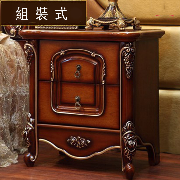 5Cgo 38886304209 家具 美式床頭櫃 歐式雕花床頭櫃法式單人床雙人床復古雙層組裝小型角櫃邊櫃古典居家裝修 CHX99110