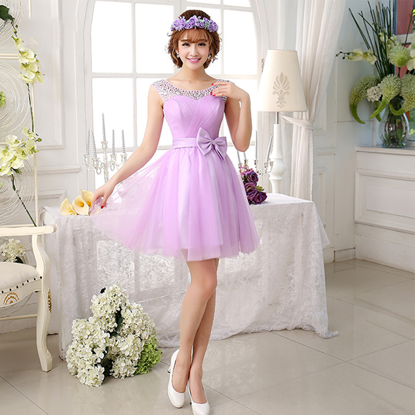 5Cgo  35616951674  新娘結婚禮服韓版女裝晚禮服收腰蕾絲連衣裙宴會晚會伴娘禮服 伴娘服C款 GSX62100