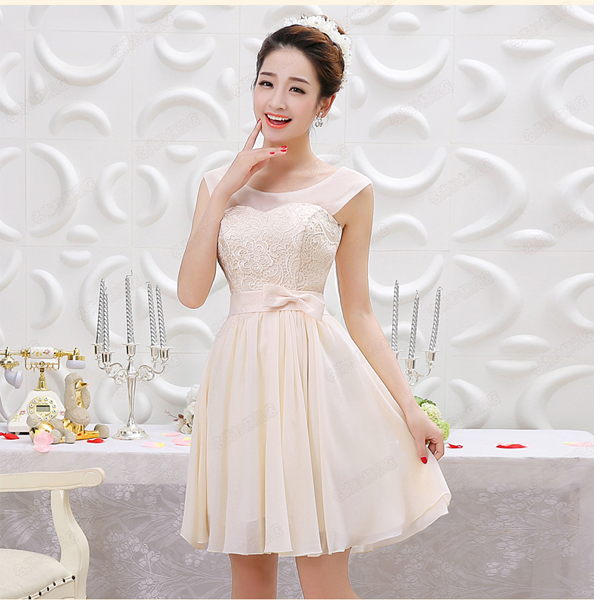 5Cgo  39161580727 新娘結婚禮服韓版女裝晚禮服收腰雪紡連衣裙宴會晚會伴娘禮服 伴娘服B款 GSX80100