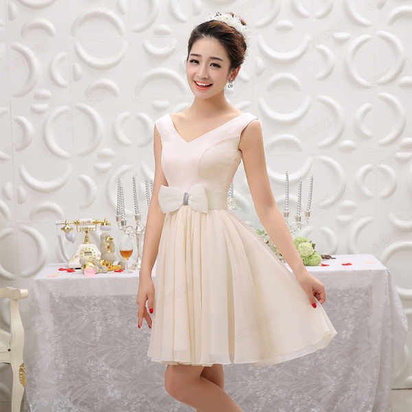 5Cgo  39161580727 新娘結婚禮服韓版女裝晚禮服收腰雪紡連衣裙宴會晚會伴娘禮服 伴娘服D款 GSX96000