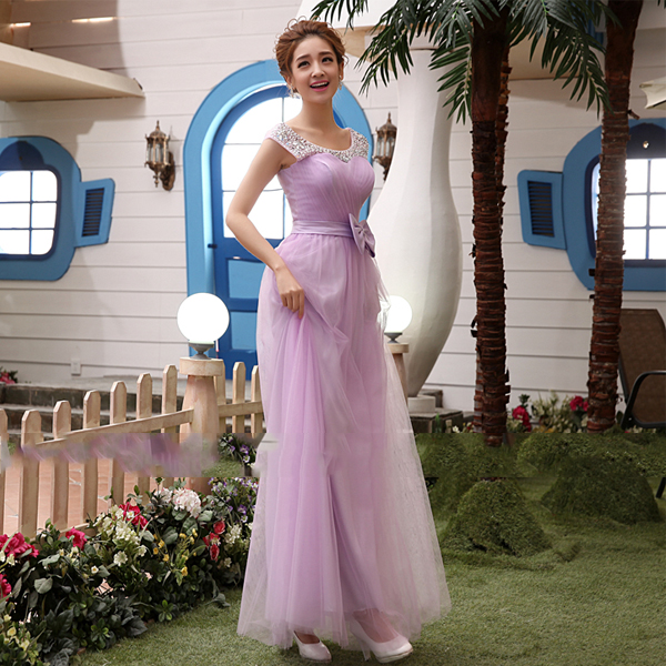 5Cgo  36361901556 新娘結婚禮服敬酒晚禮服收腰雪紡長款連衣裙宴會晚會伴娘禮服 伴娘服C款 GSX84100