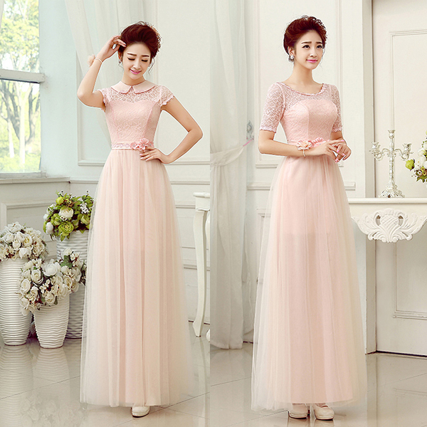 5Cgo 42321600282 新娘結婚禮服敬酒晚禮服收腰雪紡綁帶款連衣裙宴會伴娘禮服伴娘服A,B款 GSX50100
