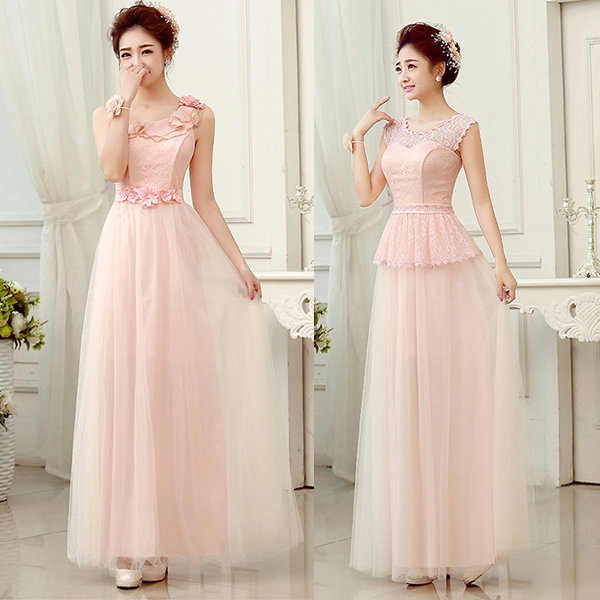 5Cgo  42321600282 新娘結婚禮服敬酒晚禮服收腰雪紡綁帶款連衣裙宴會伴娘禮服伴娘服C,D款 GSX50100