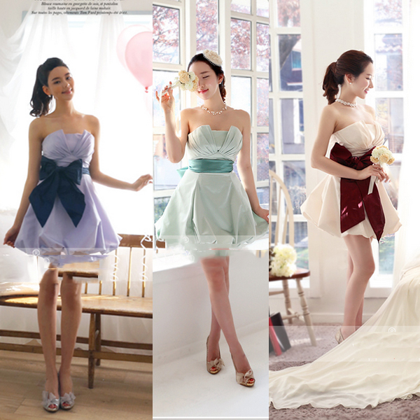 5Cgo  39051372759 新娘結婚禮服敬酒晚禮服收腰連衣裙宴會晚會綁帶拉鏈款伴娘禮服伴娘服 GSX81200