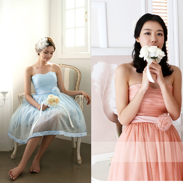 5Cgo  38087965419 新娘結婚禮服敬酒晚禮服收腰連衣裙宴會晚會伴娘禮服伴娘服 綁帶款 GSX82100