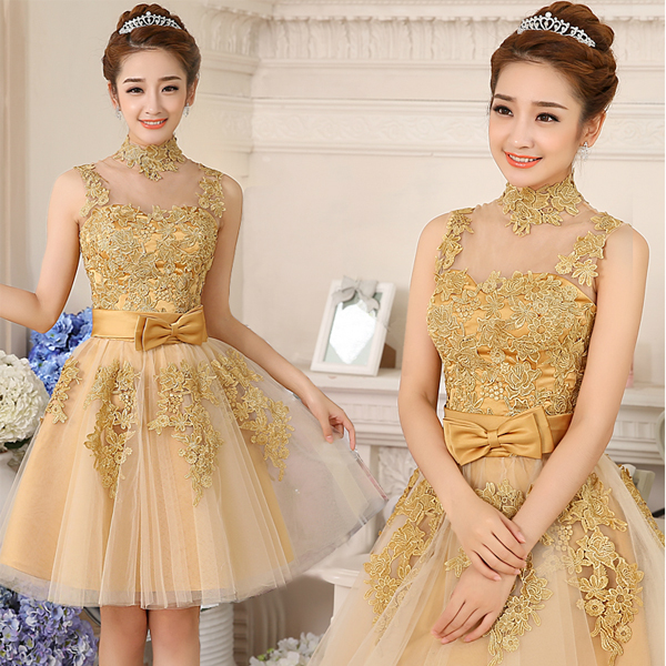 5Cgo  39964334579 新娘結婚禮服敬酒晚禮服蕾絲連衣裙小禮服宴會晚會 伴娘禮服伴娘服 GSX86200