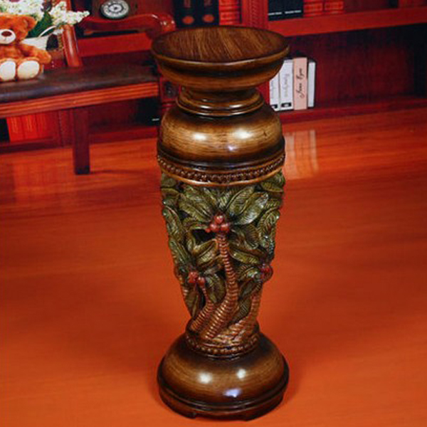5Cgo 19342372911 歐式復古風格家居裝飾樹脂羅馬柱花盆架擺設擺件花盆柱臥室書房廳堂過道前台花瓶電話機擺鐘檯燈台燈底座 CHX02400