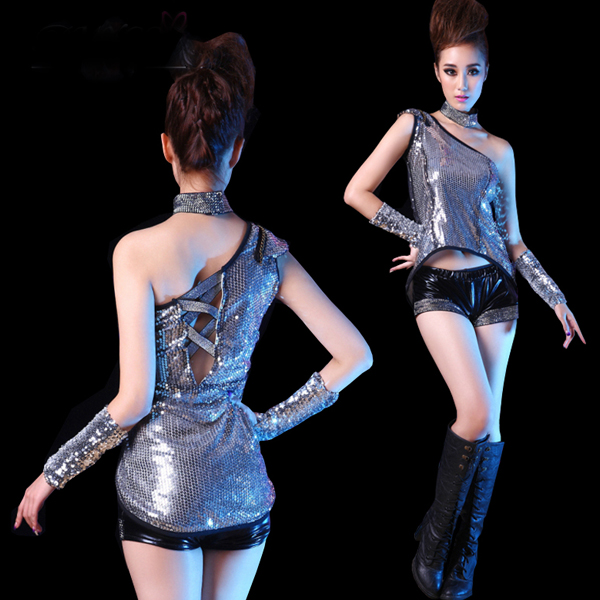 5Cgo  40644357951 現代舞蹈服裝演出服亮片舞台時尚爵士舞服ds表演服夜店PUB 現代舞衣  GSX57000