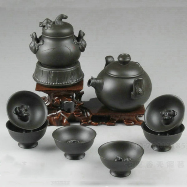 5Cgo 19152365215  龍德堂紫砂茶具胡瓜迎春蛙紫砂茶具高檔茶具套裝紫砂壺 WXP36200