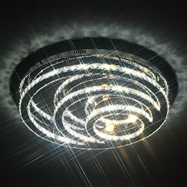 5Cgo 39962810001 現代簡約大氣客廳燈圓形LED水晶燈吸頂燈琥珀色水晶-小號  LKM44310