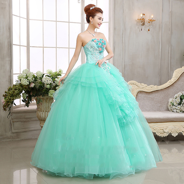 5Cgo  41304103564 新娘結婚禮服 抹胸晚禮服長款舞台演出服裝獨唱蓬蓬裙影樓 伴娘禮服伴娘服  GSX87300
