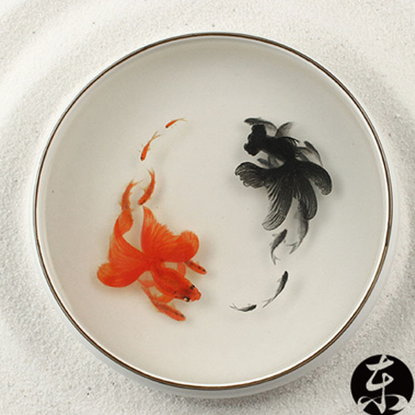 5Cgo 39912190968 立體金魚樹脂畫結婚禮物情侶禮物創意禮物香薰盤香座辦公居家擺件 WXP02400