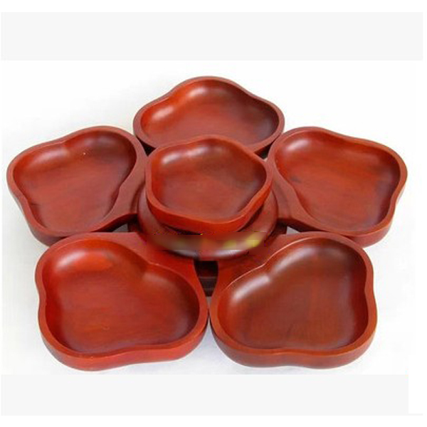 5Cgo 39025686832 越南紅木工藝品紅木水果盤梅花瓜果盤組合旋轉式高檔家居擺件客廳書房休閒吧拼裝零食小吃盤 CHX85300