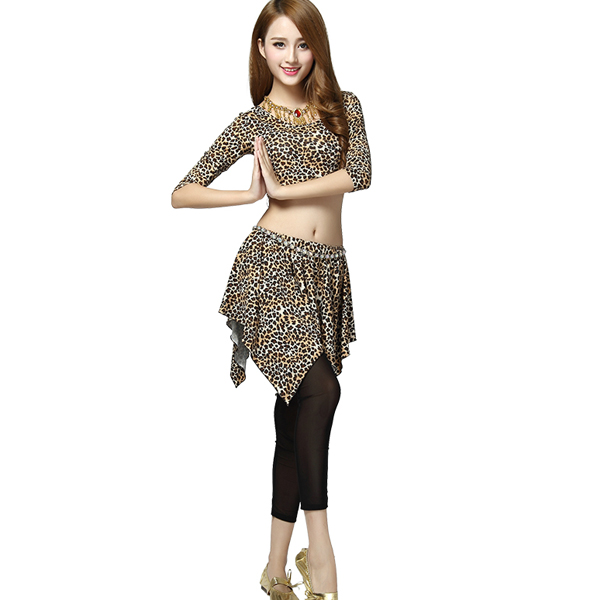 5Cgo  42881476377 拉丁舞演出服表演服裝豹紋拉丁舞比賽服裝女成人 拉丁舞裙  GSX90100