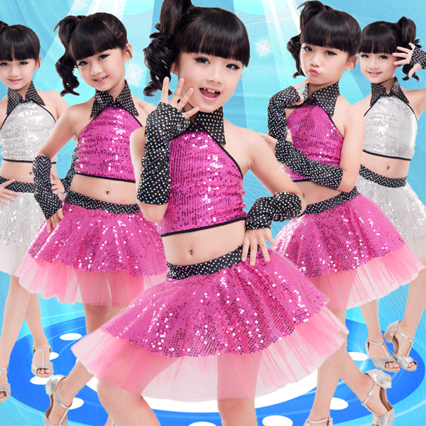 5Cgo  38226865431 現代舞表演服裝亮片紗裙幼兒舞蹈服 爵士舞演出服裝 兒童舞衣  GSX86000