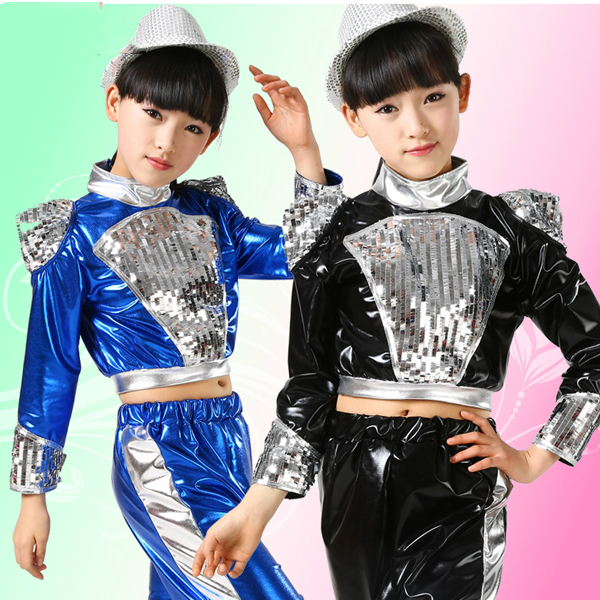 5Cgo  42737311595 現代舞表演服裝亮片女童爵士舞街舞演出服爵士舞服勁舞搖滾  兒童舞衣  GSX97000