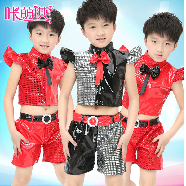 5Cgo  38605297985  兒童現代舞街表演服裝亮片男女童爵士舞街舞演出服爵士舞服勁舞搖滾 兒童舞衣  GSX07000