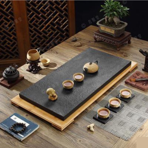 5Cgo 26591104196 烏金石茶盤黑金石茶台烏金石茶盤天然石茶盤高檔茶盤 70*35cm WXP86300