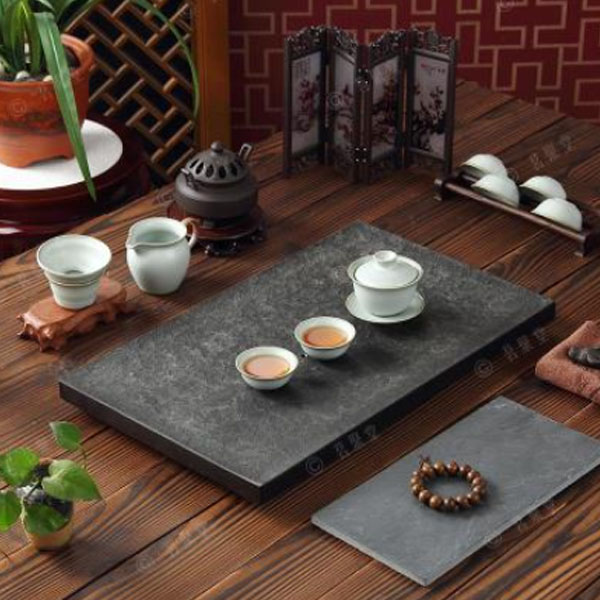 5Cgo 42153451599 一葉泛舟烏金石茶盤簡約石茶台天然石質茶盤黑金石茶海復古茶盤 WXP86200