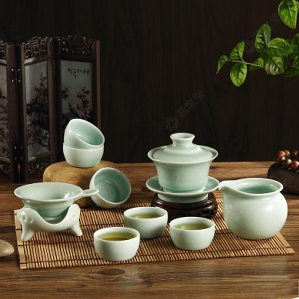 5Cgo 22358923514 龍泉青瓷茶具組梅子青工夫茶具粉青釉青瓷弟窯工夫茶具品茗杯套組 WXP87100