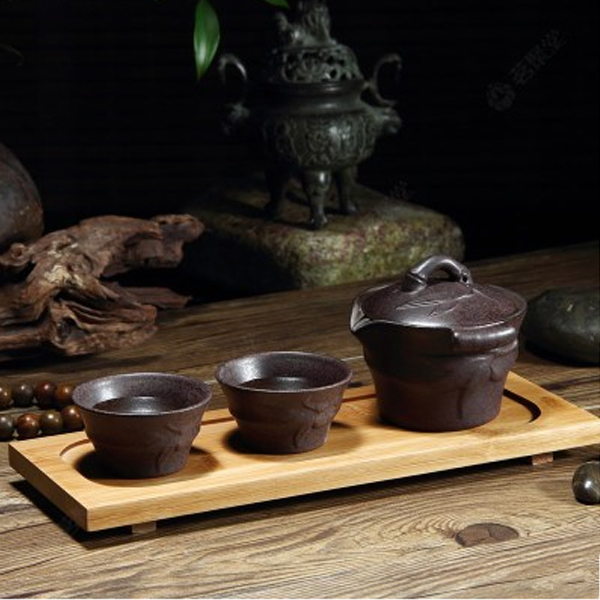 5Cgo 22572059347 辦公茶具旅行茶具原礦陶土一壺兩杯易泡壺釉變茶具便捷茶具品茗杯套組 WXP02100